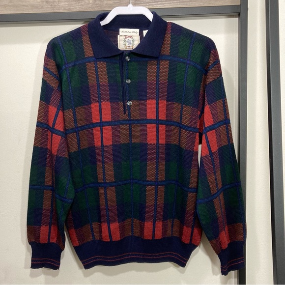 Vintage Plaid Wool Blend Grandpa Sweater - Picture 5 of 10